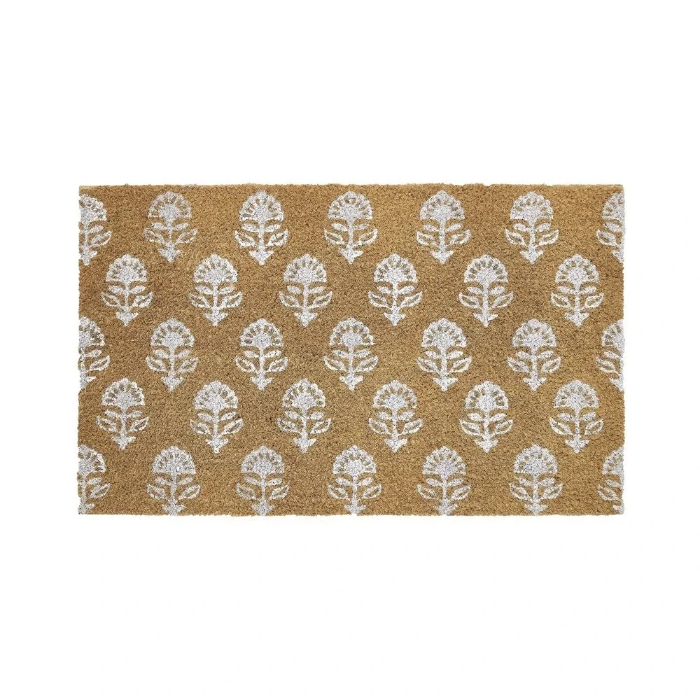 My Texas House‎ Multi Block Floral Outdoor Coir Doormat, 18x30